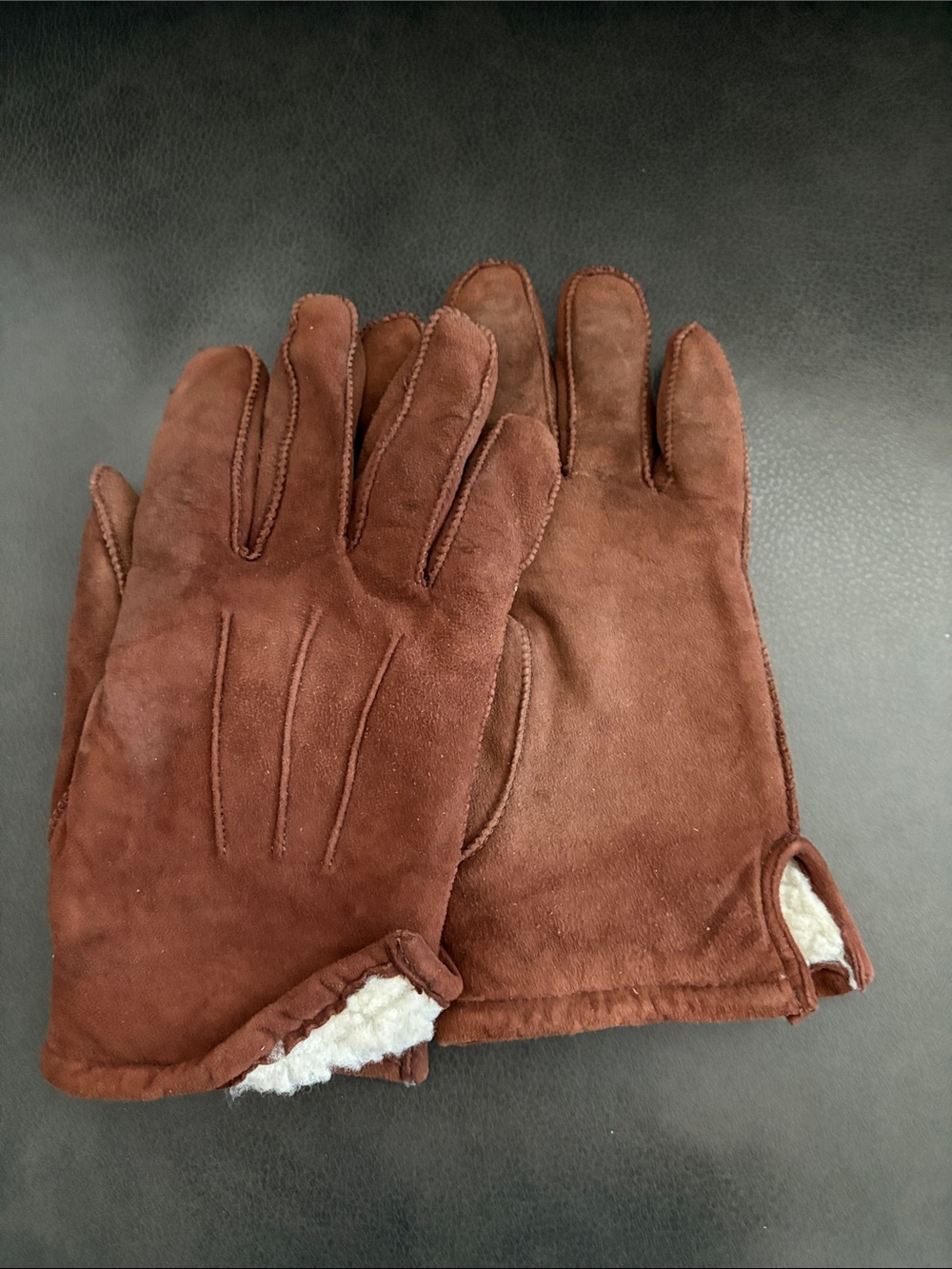 Men's Brown Suede Lined Gloves